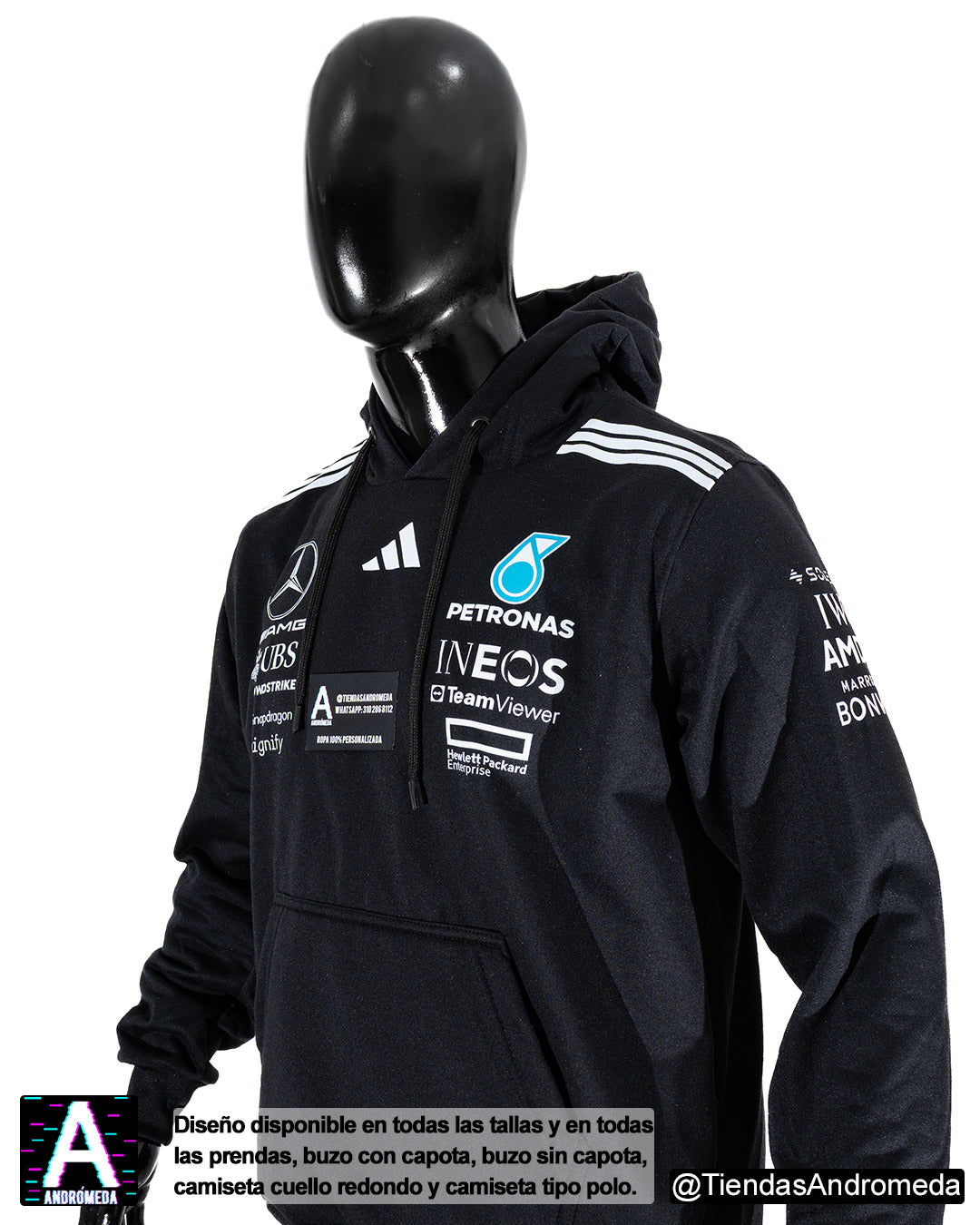Buzo con capota Mercedes Benz F1 Modelo 2025