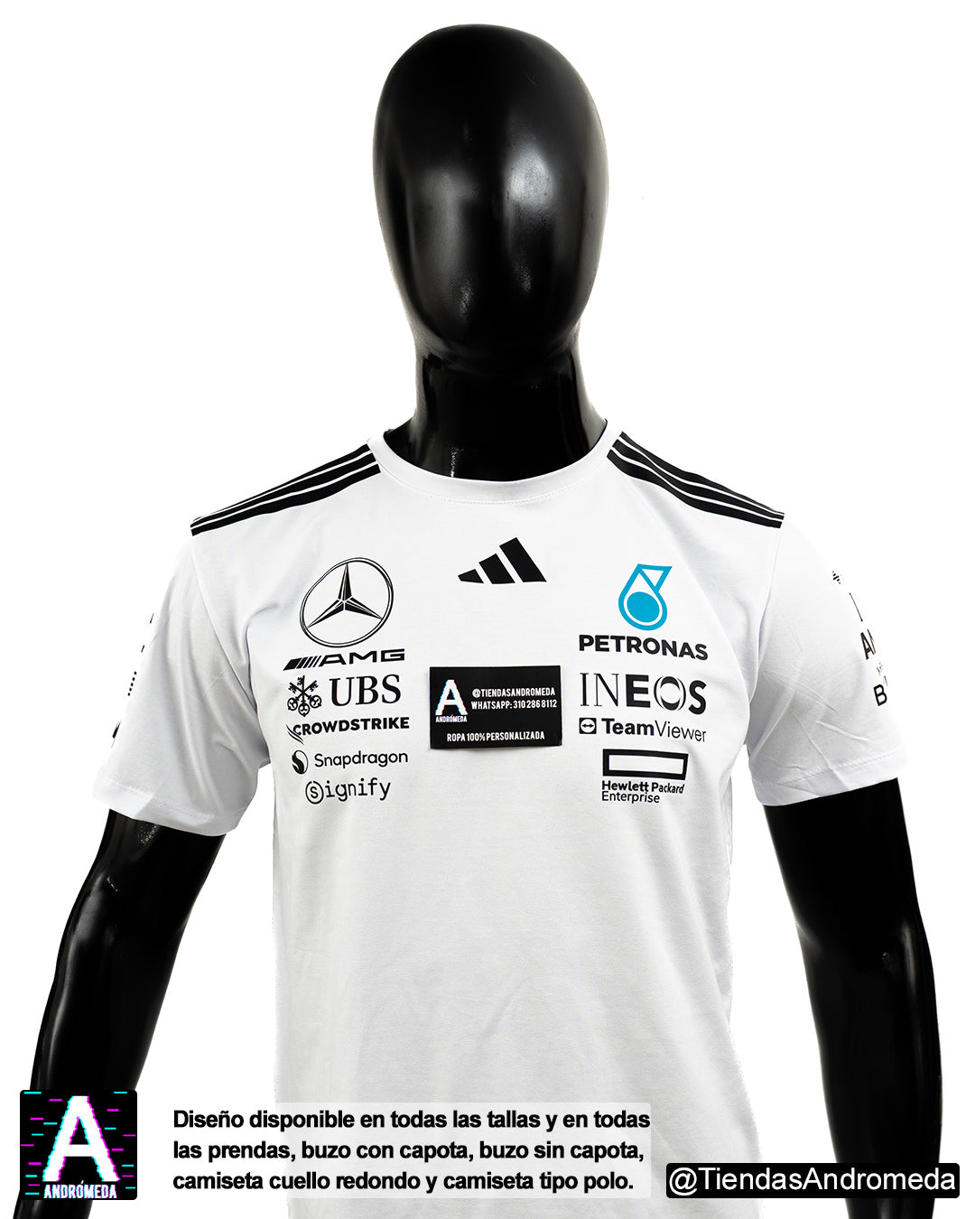 Camiseta Mercedes Benz F1 Blanca 2025