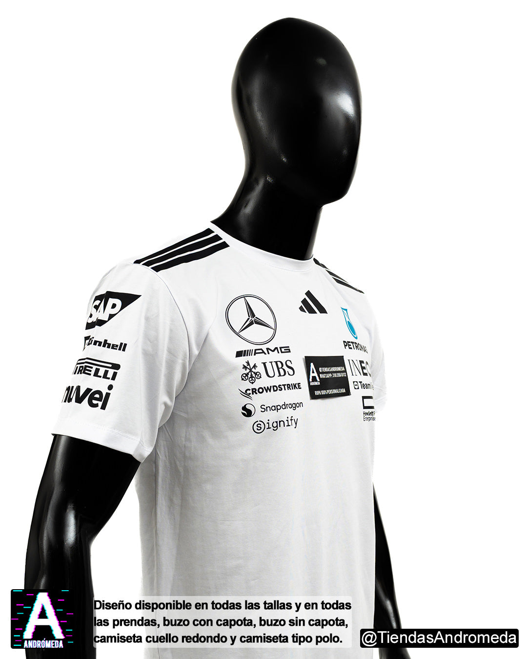 Camiseta Mercedes Benz F1 Blanca 2025