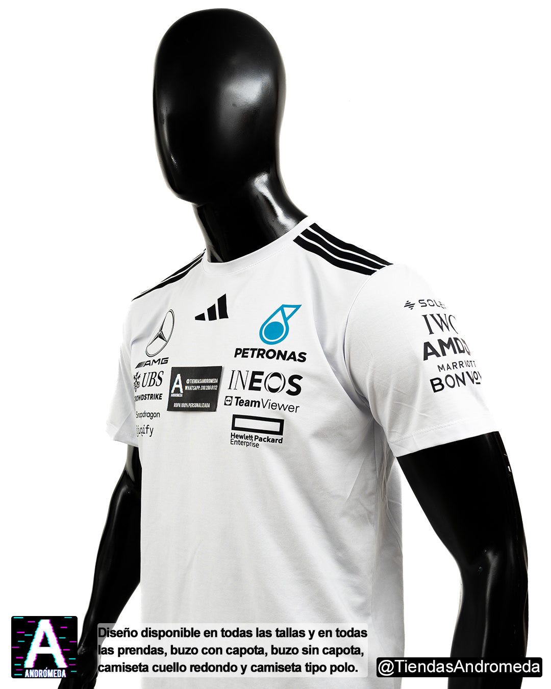 Camiseta Mercedes Benz F1 Blanca 2025