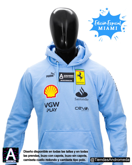 Buzo con Capota Ferrar F1 edición Miami