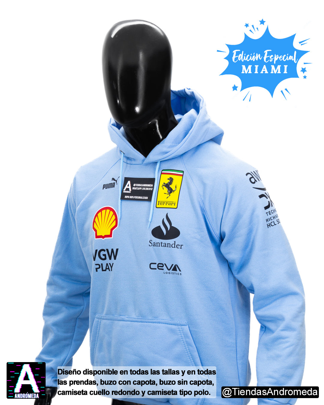 Buzo con Capota Ferrar F1 edición Miami