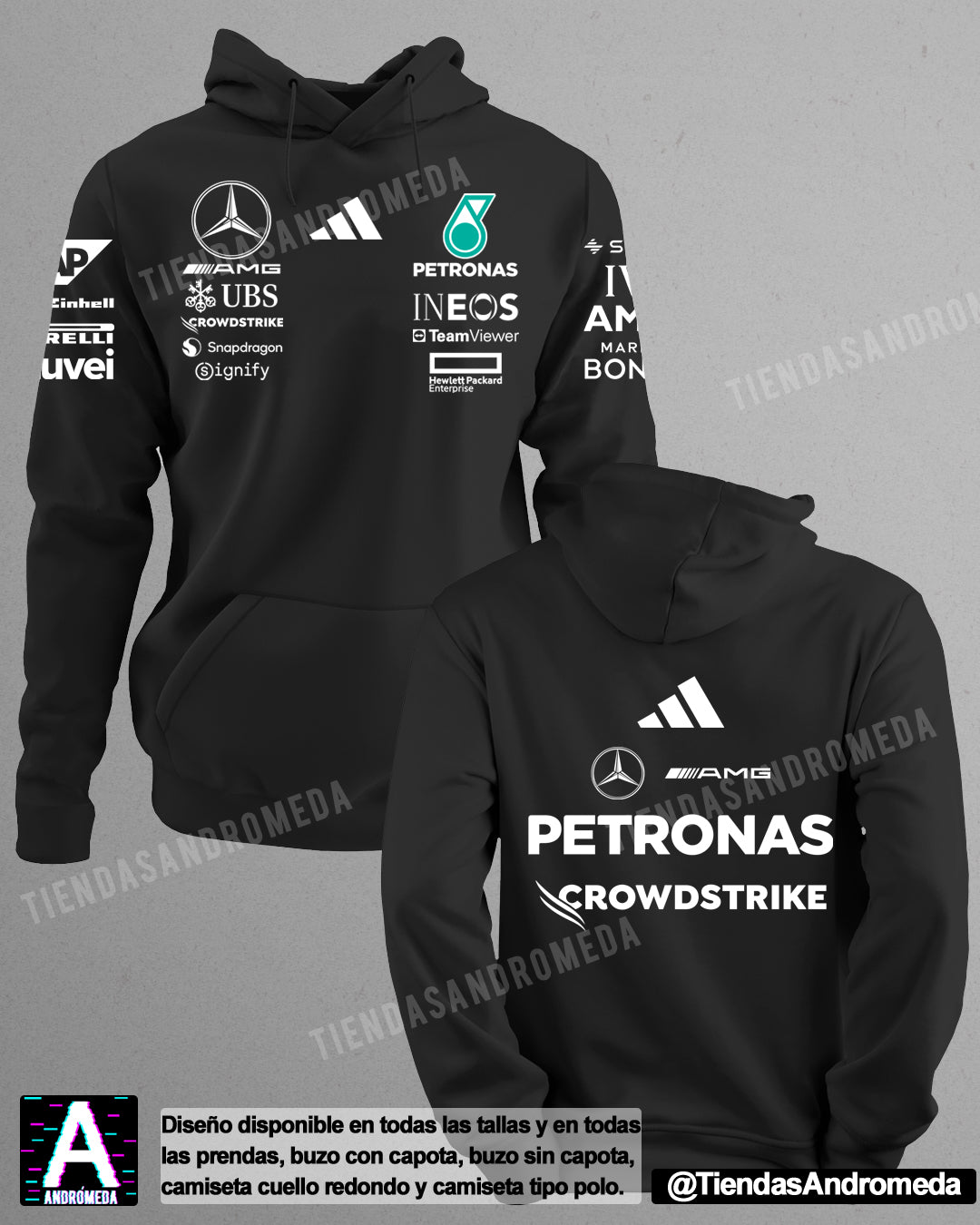 Buzo con capota Mercedes Benz F1 Modelo 2025