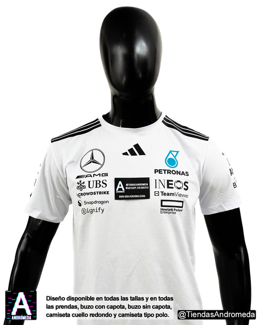Camiseta Mercedes Benz F1 Blanca 2025